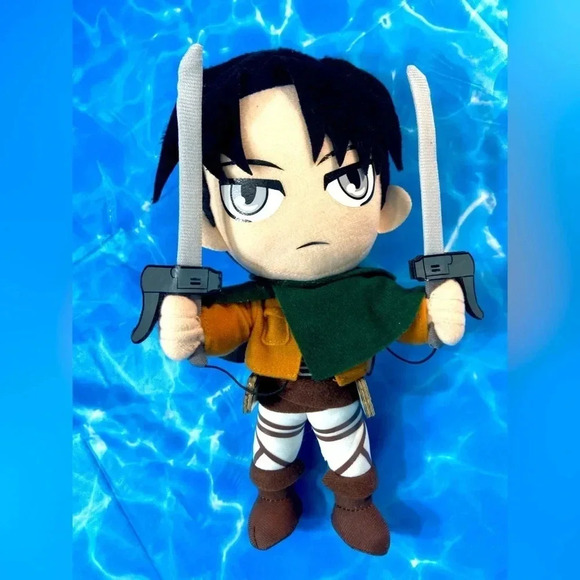 Attack on Titan - Funimation - Levi Ackerman with  Swords Plush - Picture 1 of 14